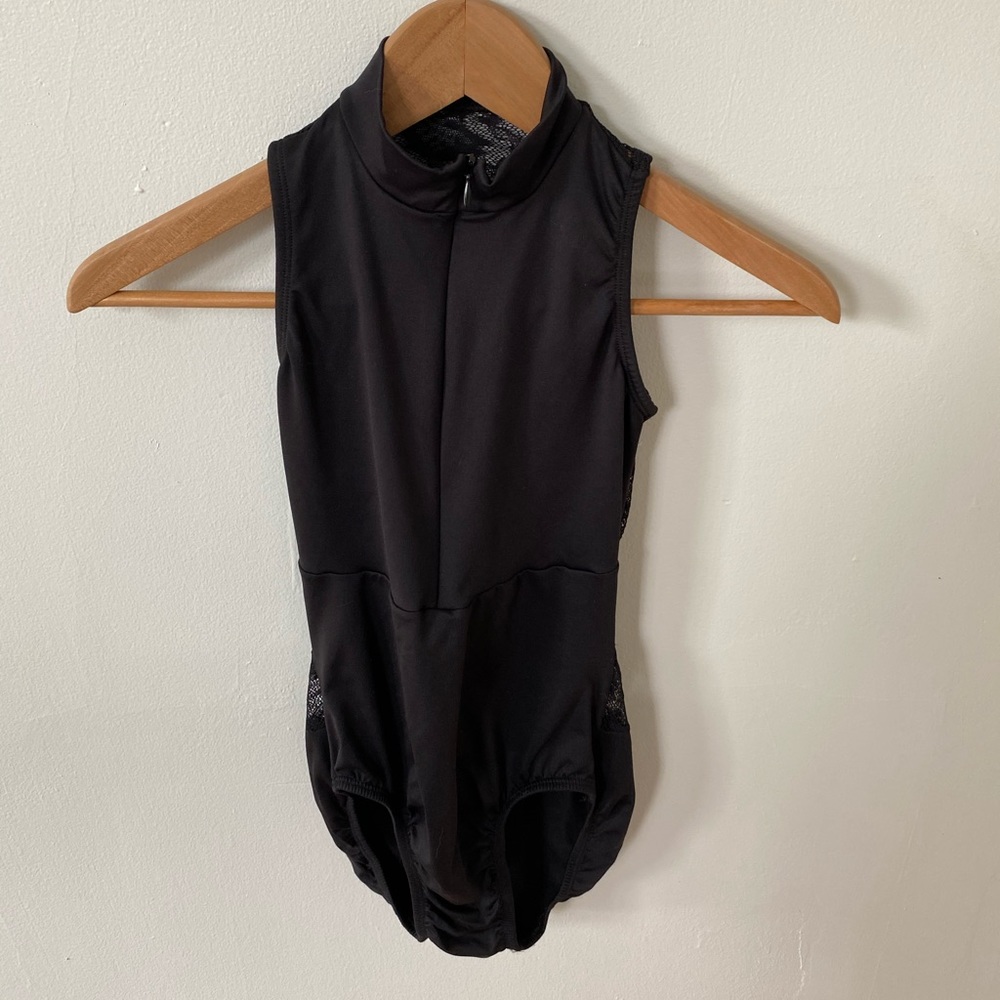 Black halter leotard